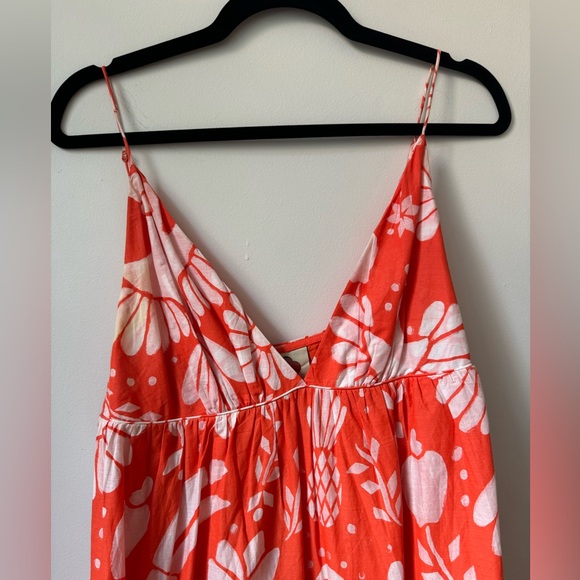 Farm Rio Neon Orange Jungle Tiered Maxi Dress - Picture 4 of 6